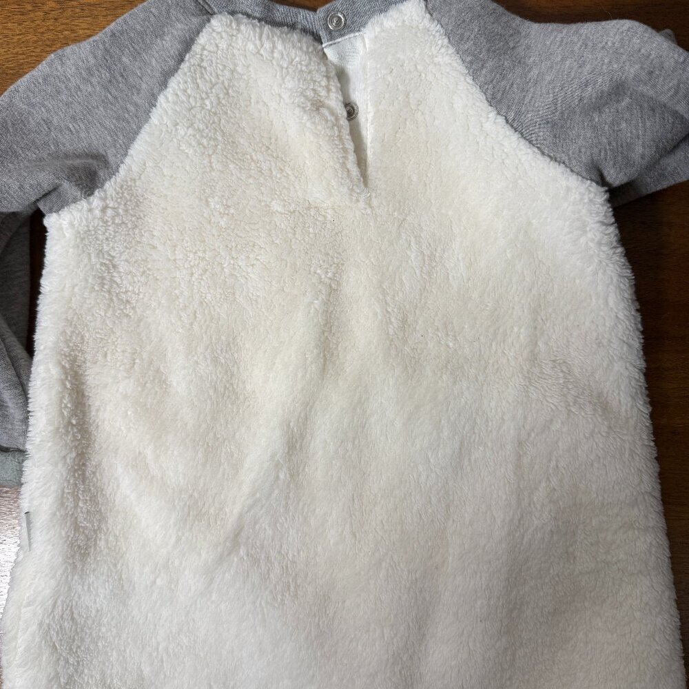 Baby Gap Girls Cozy Bear Fleece Shift Dress, Ivory Frost, 6-12 MOS - Picture 4 of 8